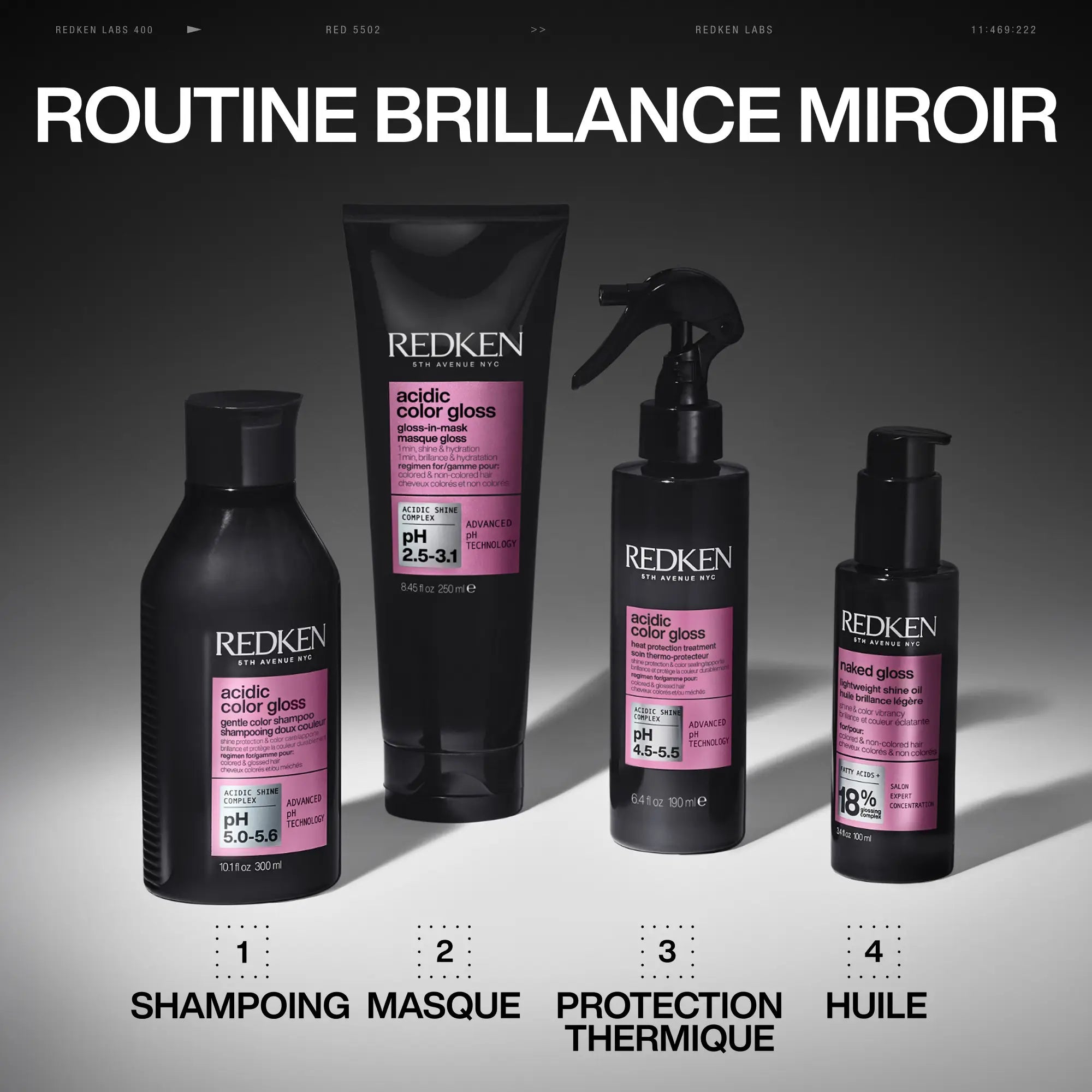Routine Acidic Color Gloss - Redken - Soins des cheveux colorés