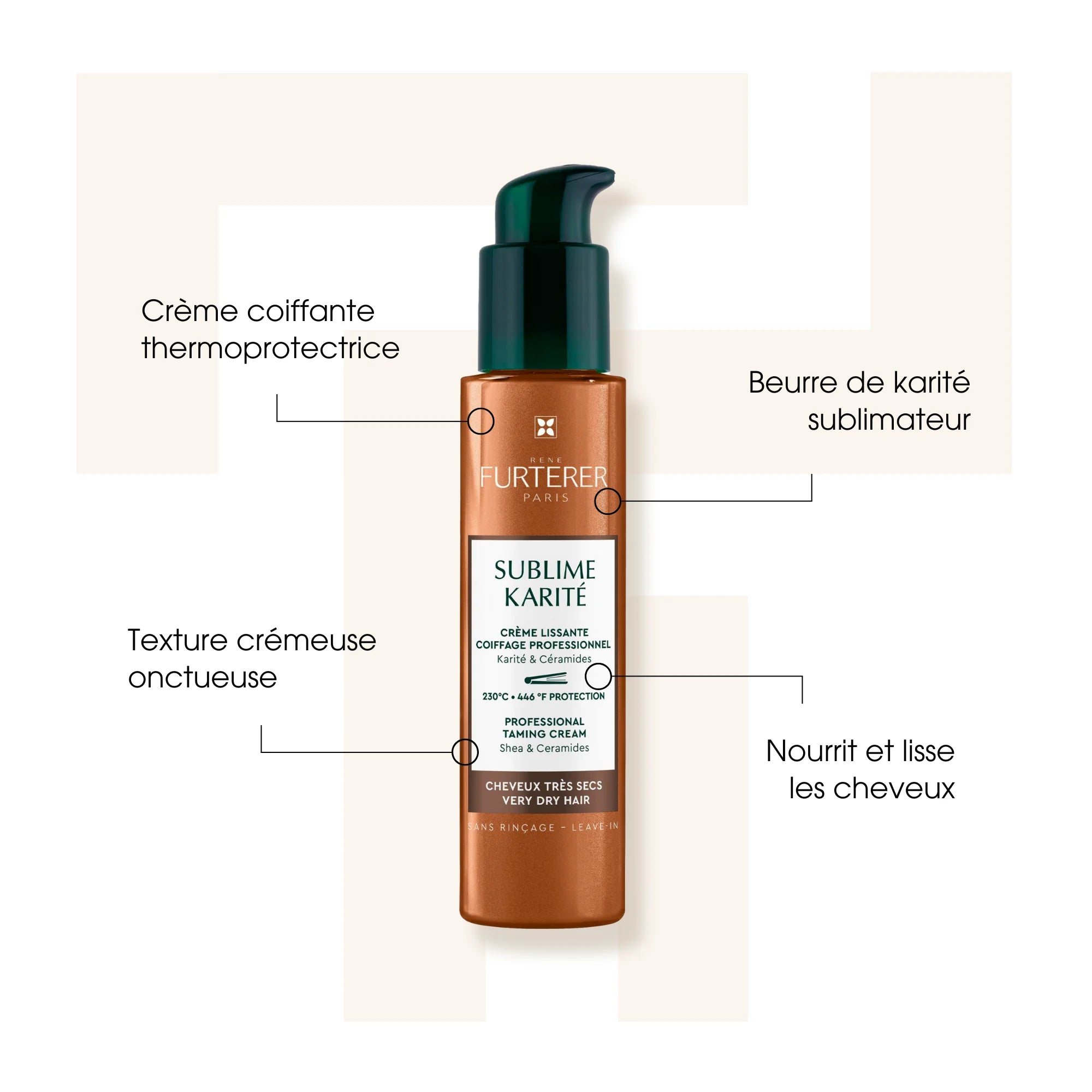 Crème lissante coiffage professionnel - René Furterer - Crèmes | Gelées coiffantes