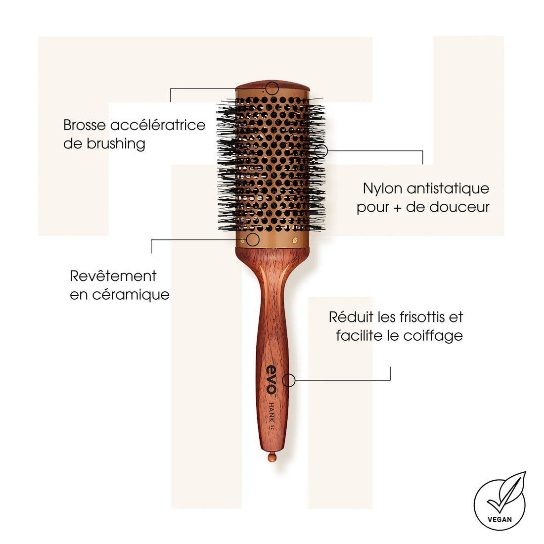 Brosse ronde en céramique Hank 52 - Evo - Accessoires cheveux - Thomas Tuccinardi