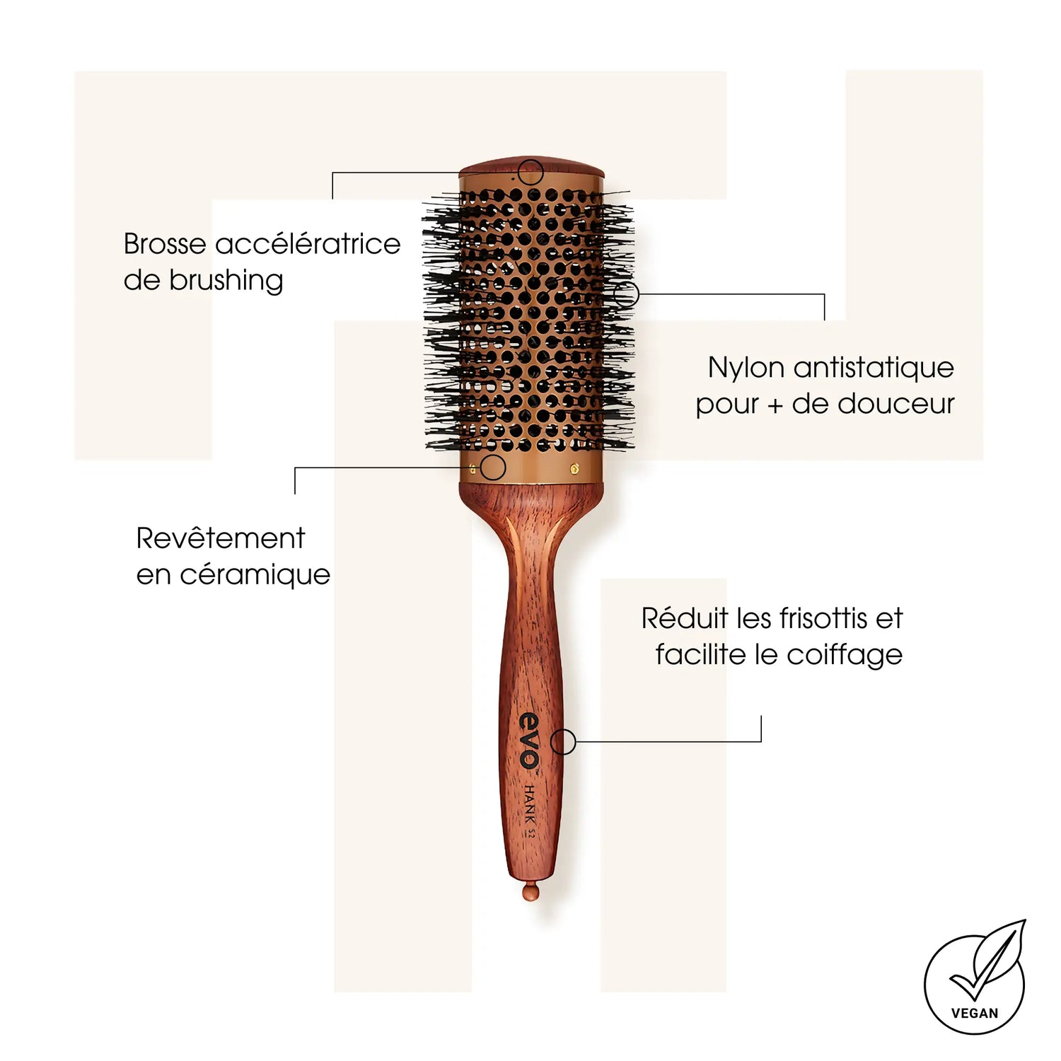 Brosse ronde en céramique Hank 52 - Evo - Accessoires cheveux - Thomas Tuccinardi