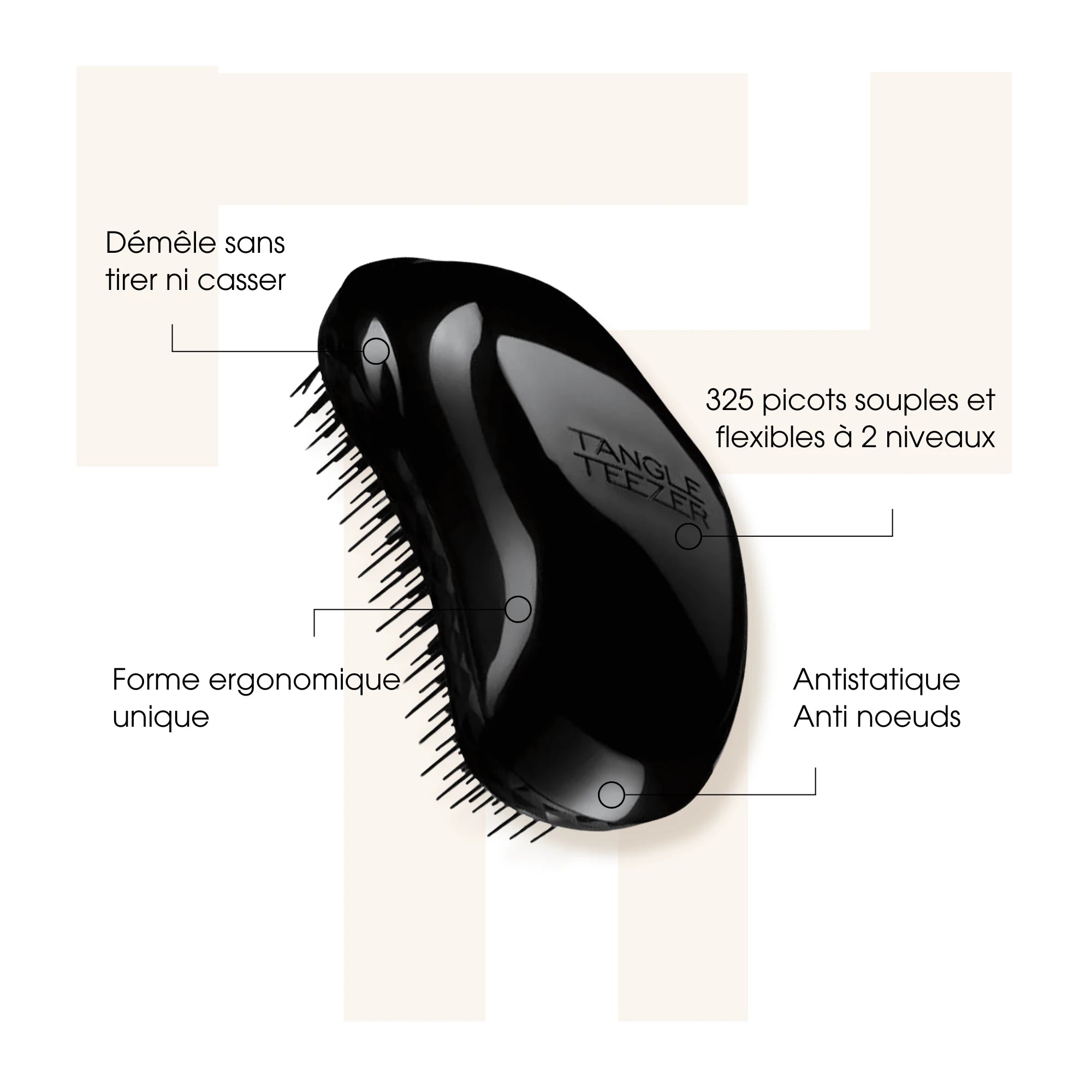 Tangle Teezer Original - Brosse démêlante Panther Black - Thomas Tuccinardi