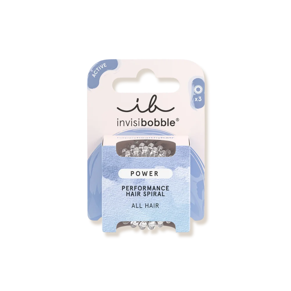 Trio Active Power - Crystal Clear - Invisibobble - Élastiques en spirale