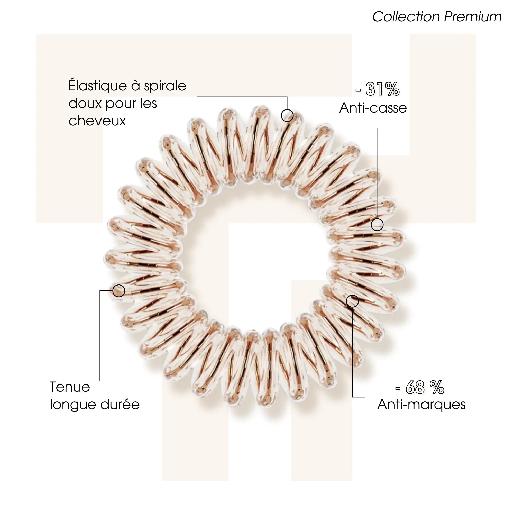 Trio Premium Original - Bronze Me Pretty - Invisibobble - Élastiques en spirale