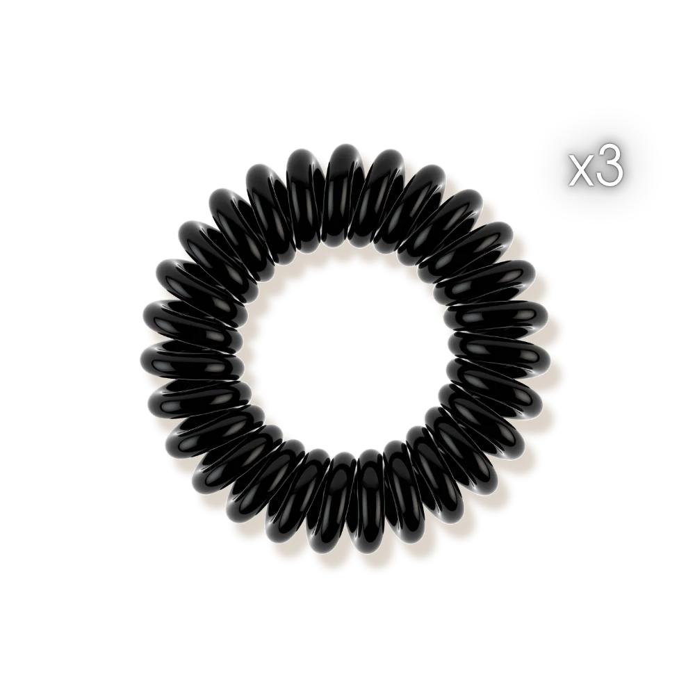 Trio Premium Original - True Black - Invisibobble - Élastiques en spirale