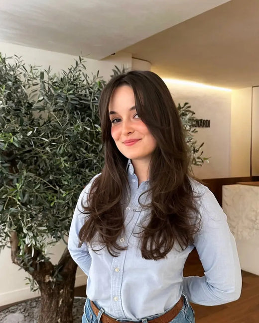 Brushing lisse et bouncy sur cheveux longs, au salon Thomas Tuccinardi