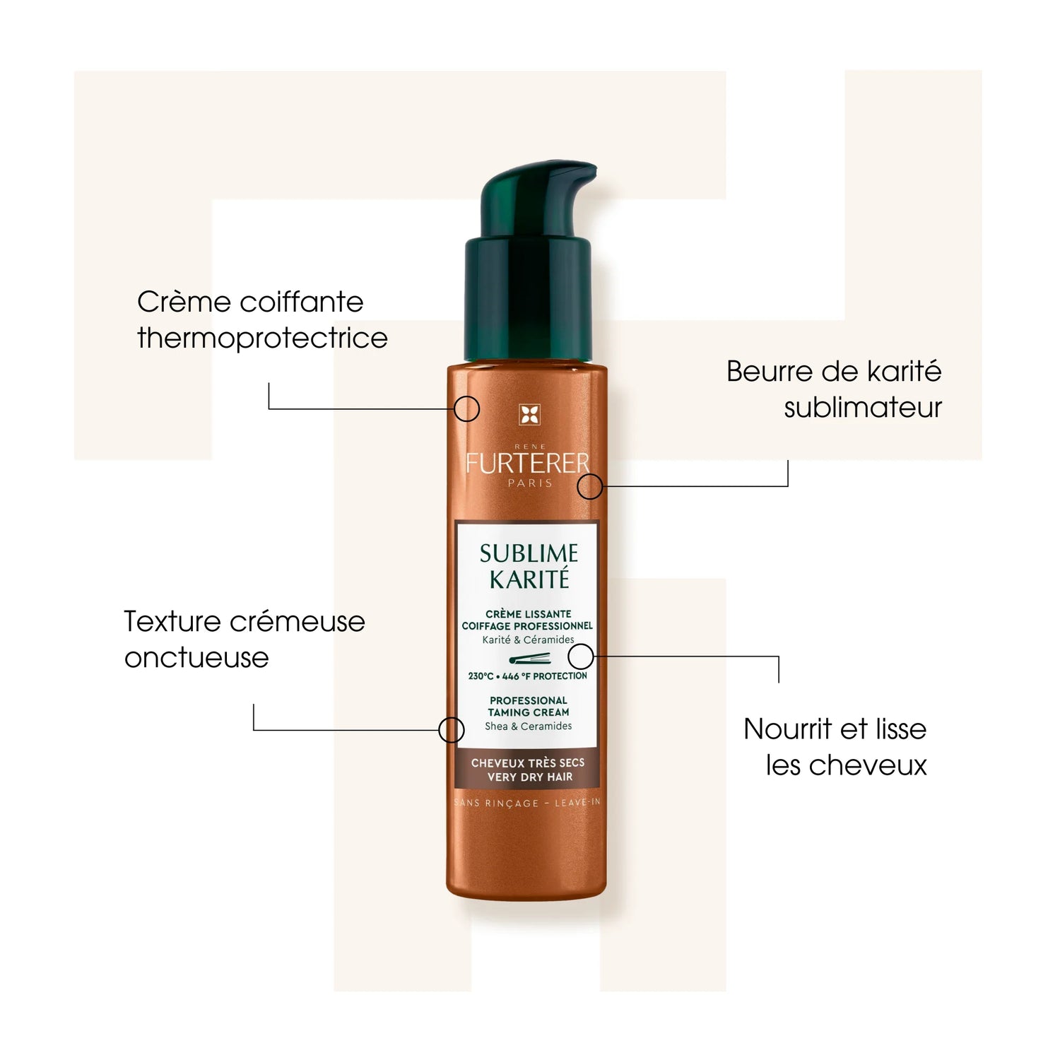 Crème lissante coiffage professionnel - René Furterer - Crèmes | Gelées coiffantes
