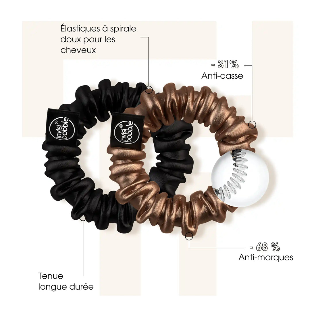 Duo True Golden - Sprunchies Invisibobble  - Accessoires cheveux