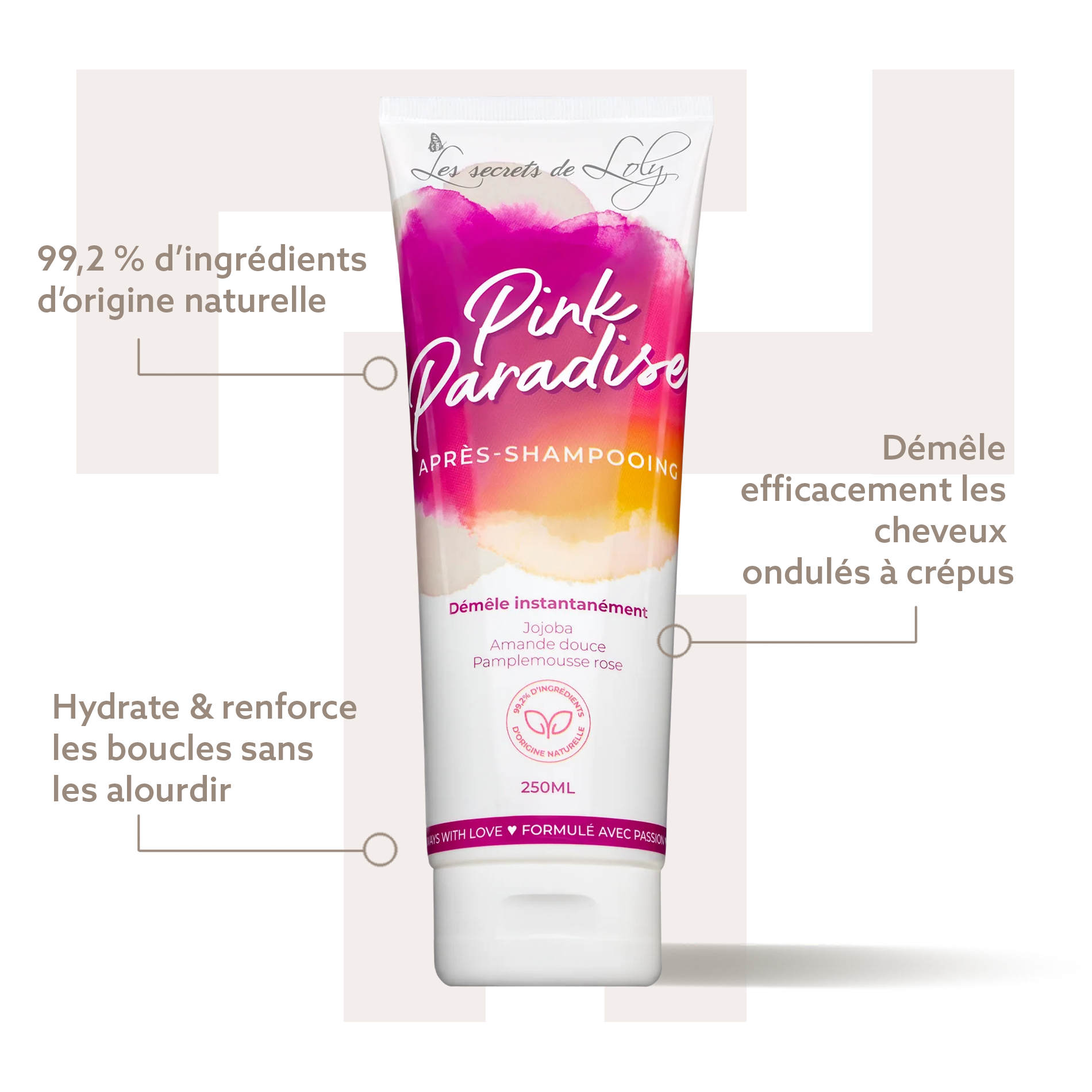 Pink Paradise - Les Secrets de Loly - Bienfaits - Après-shampoings - Tuccinardi