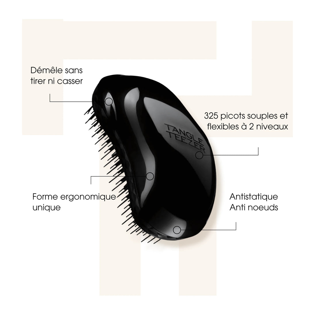 Tangle Teezer Original - Brosse démêlante Panther Black - Thomas Tuccinardi