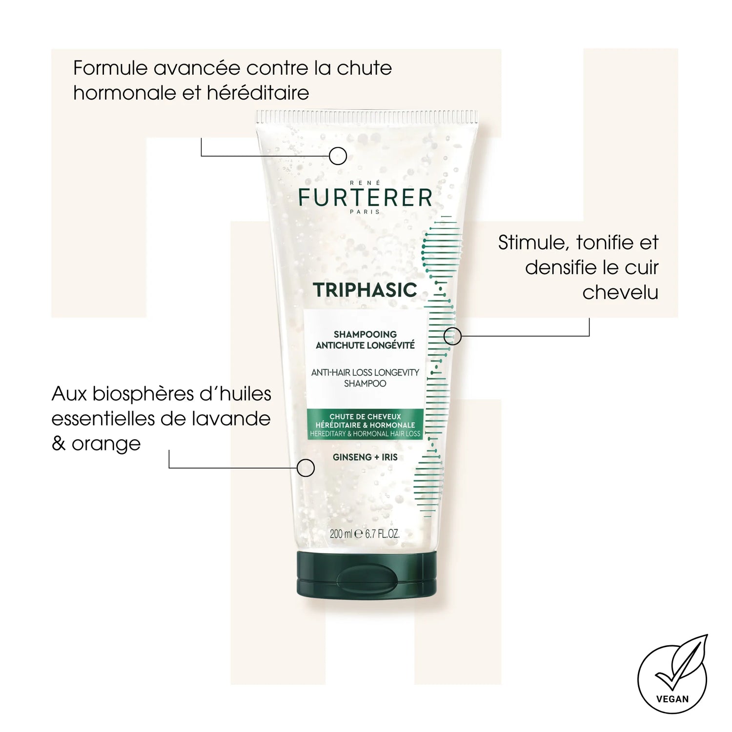 Shampoing Triphasic Antichute Longévité - René Furterer - Shampoings